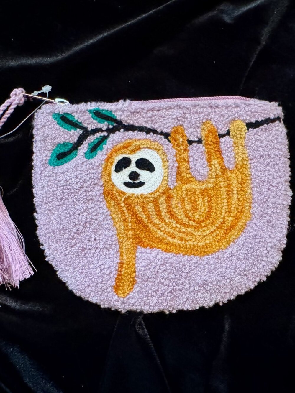 World Market Sloth Beaded Coin Purse/Card Holder